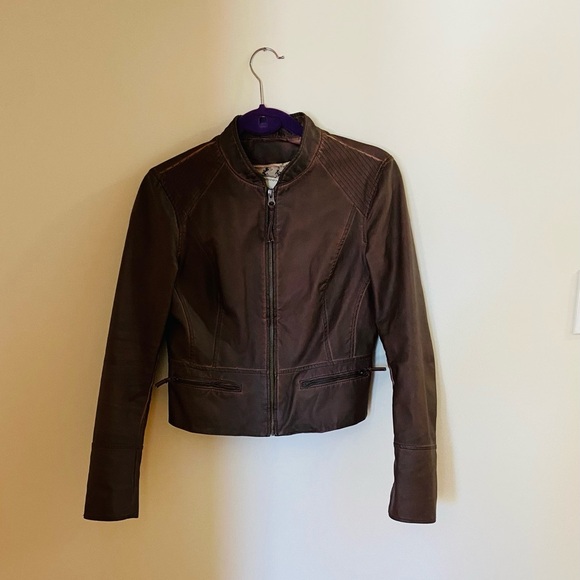 Faux leather bomber style jacket. - Picture 1 of 4